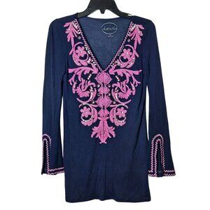 INC International Concepts Womens Embellished V-Neck Tunic Top Size XS Feminine‎